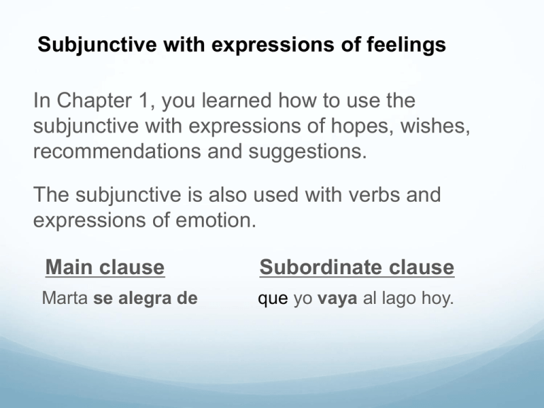 13 1 The Subjunctive With Verbs Of Emotion