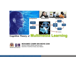 Mayers Multimedia Learning Theory - Instructional Design & delivery