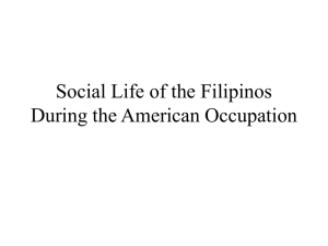 Social Life of the Filipinos During the American Occupation