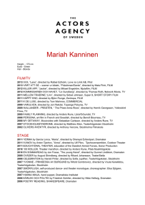 resume - Actors Agency Sweden