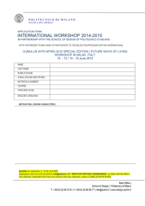 international workshop 2014-2015 - Scuola di Architettura e Società