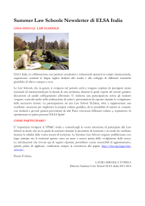 Summer Law Schools Newsletter di ELSA Italia