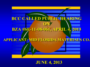 Public Hearing Mid Florida Materials Company