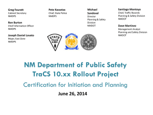 NM Department of Public Safety TraCS 10.xx Rollout Project
