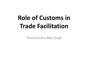 Role of Customs in Trade Facilitation