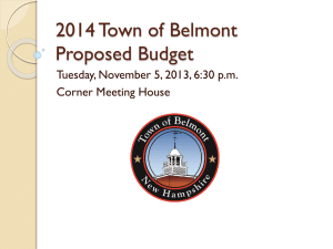 2014 Town of Belmont Proposed Budget