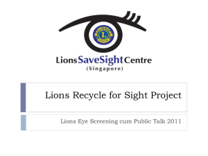 Lions Recycle for Sight Project Presentation Slides