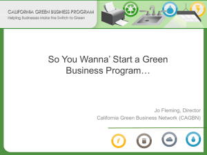 Green Business Program Introduction Presentation