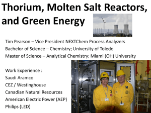 Thorium, Molten Salt Reactors, and Green Energy