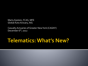 Telematics - Casualty Actuarial Society