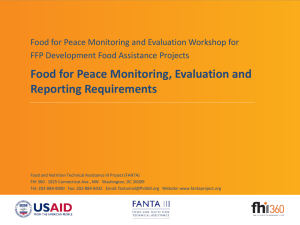 Food for Peace Monitoring, Evaluation and Reporting Requirements
