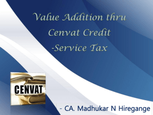 Cenvat Credit (Credit and Conditions)