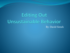 Editing Out Unsustainable Behavior