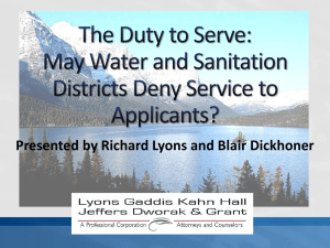 The Duty to Serve: When Can Water and Sanitation Districts Deny