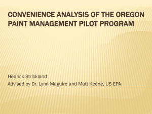 Convenience Analysis of the Oregon Paint Management Pilot Program
