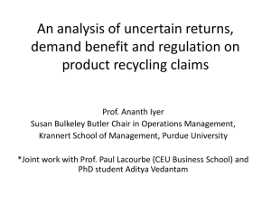 An analysis of uncertain returns, demand benefit and regulation on