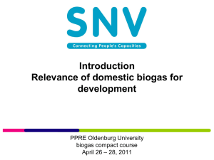Introduction - Relevance of domestic biogas for development