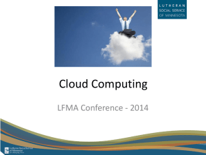 Cloud Computing - Lutheran Services in America