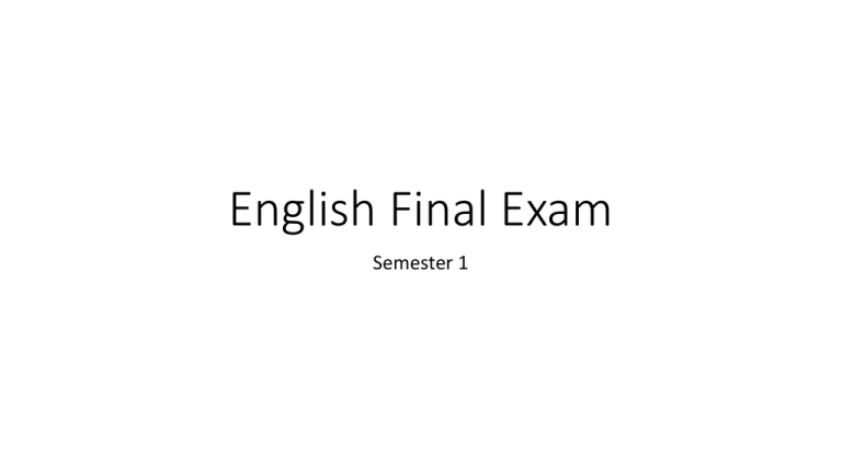 English 1 Final Exam