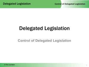 3 Control of Delegated Legislation