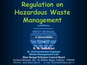 Power Point Presentation by S K Adhikari on Hazardous Waste