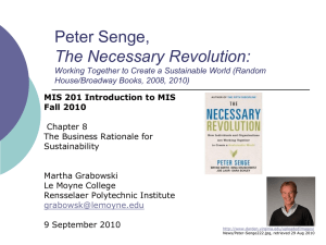 Senge Necessary Revolution, Chapter 8