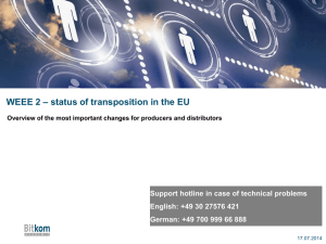 WEEE 2 – Status of Transition in the EU