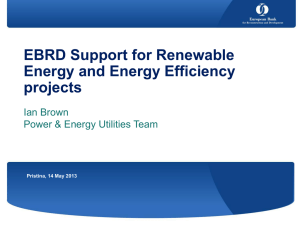 EBRD Support for Renewable Energy and Energy Efficiency