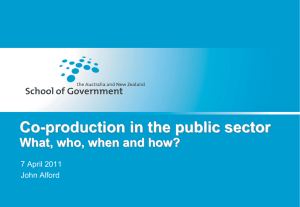 Co-production in the public sector