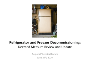 Refrigerator Decommissioning Deemed Measure Update
