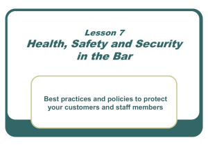 Health, Safety and Security in the Bar