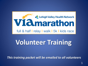 Volunteer Training - Lehigh Valley Health Network Via Marathon