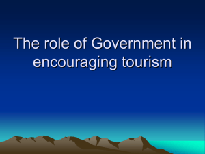 The role of Government in encouraging tourism