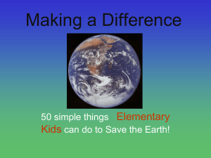50 Things Kids can do to save the earth Power Pt.