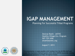 IGAP Managment Powerpoint (2013) - Alaska Native Tribal Health