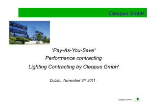 Performance contracting, Lighting Contracting by Cleopus GmbH