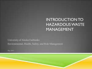 Introduction to Hazardous Waste Management