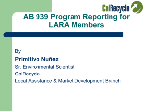 AB939 Program Reporting for LARA members