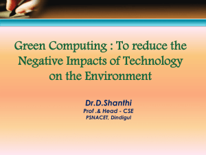 Green Computing - PSNA CET - PSNA College of Engineering and