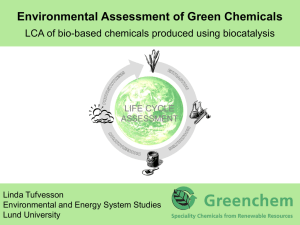 Environmental assessments of Green Chemicals