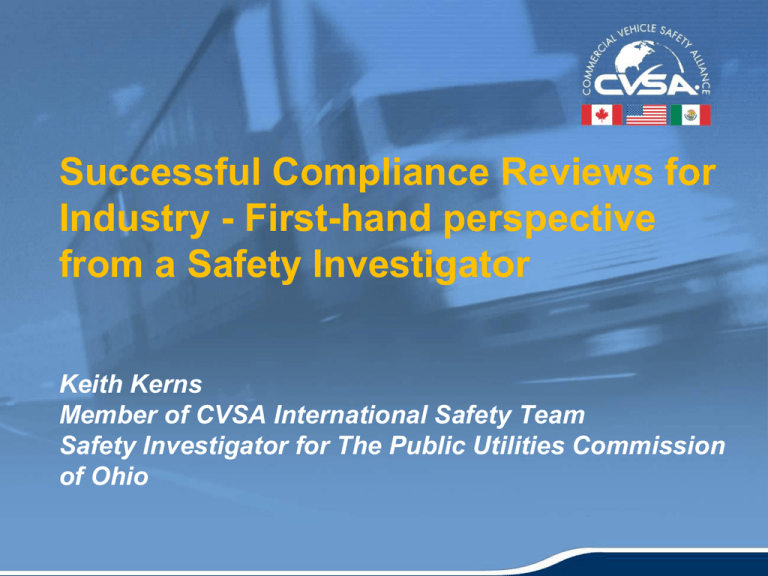 Presentation Commercial Vehicle Safety Alliance