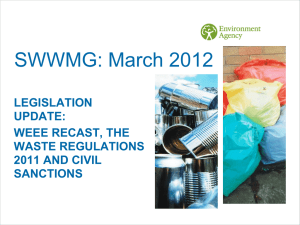 Legislation Update - South Wessex Waste Minimisation Group