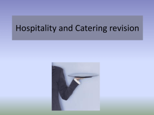 Hospitality and Catering revision