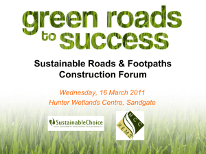 Green Roads Forum Presentation