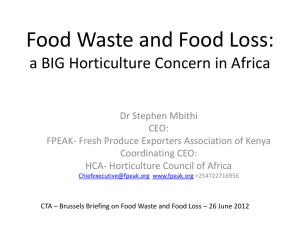 Food Waste and Food Loss: a BIG Horticulture