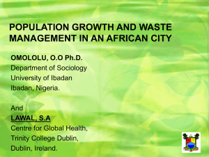 population growth and waste management in an