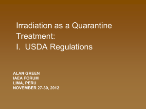 Irradiation as a Quarantine Treatment