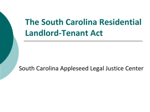 SC Landlord – Tenant Law - South Carolina Appleseed | Legal