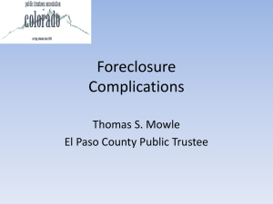 Foreclosures in El Paso County