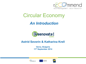 Circular Economy - INTERREG project recommend